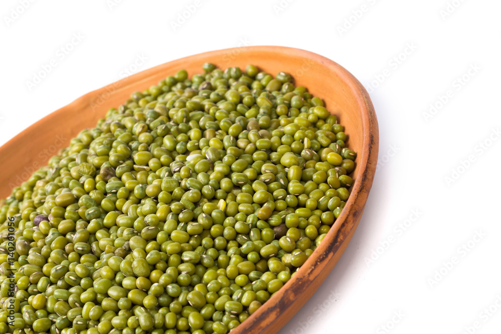 Mung beans isolated on white background Mung beans isolated on white background