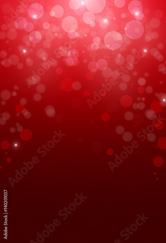 Christmas abstract red background with bokeh light.