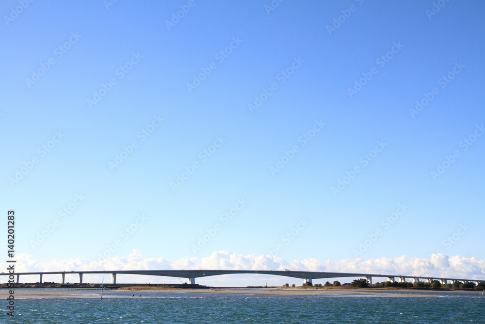 Hamana bridge and Hamanako lake in Hamamatsu, Shizuoka, Japan