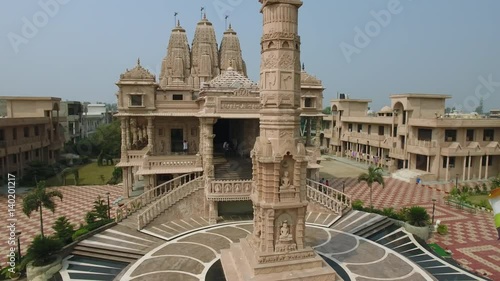 Aerial view of Jain temple in the suburbs of Delhi