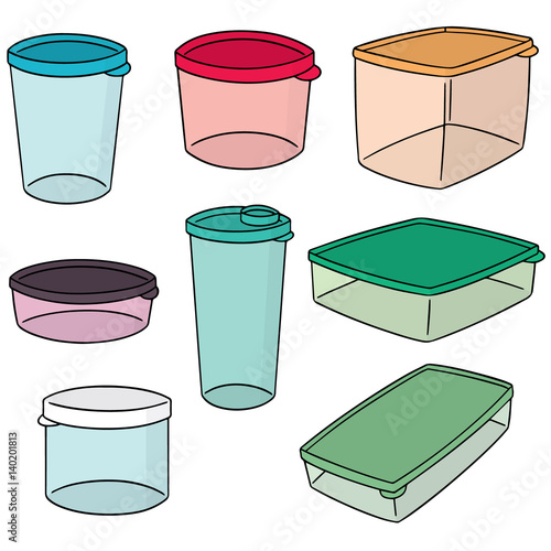 vector set of plastic container