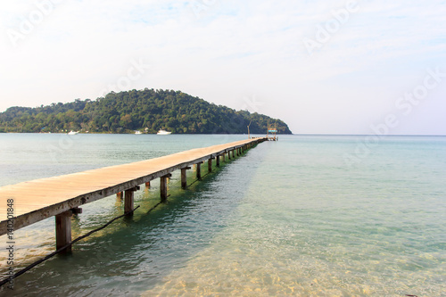 The bridge wood and beach