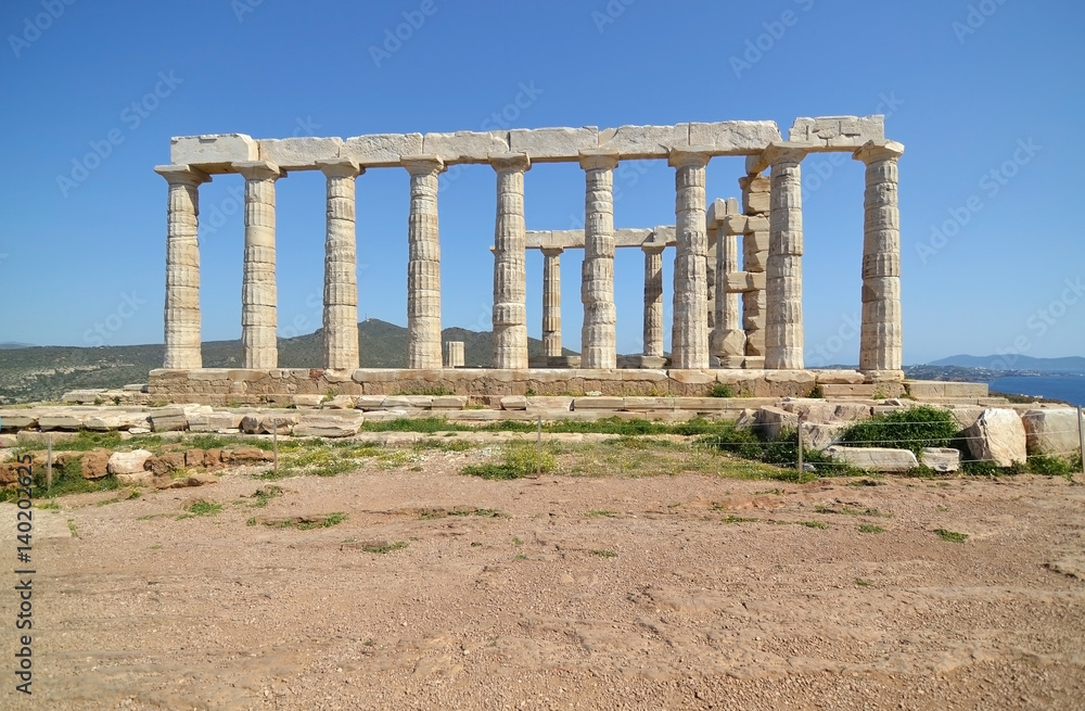 temple of Poseidon at Cape Sounion Greece temple of Poseidon at Cape Sounion Greece