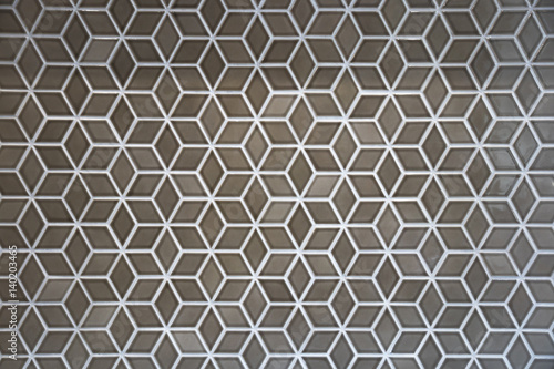 rhombus patterned tile : illusion of cube