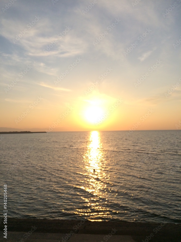 真玉海岸の夕日
