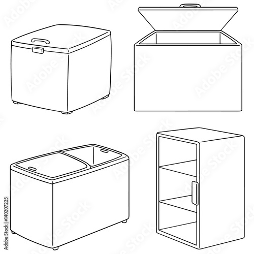 vector set of freezer photo