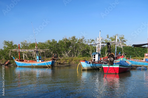 A few traditional fishing boats in Thailand
