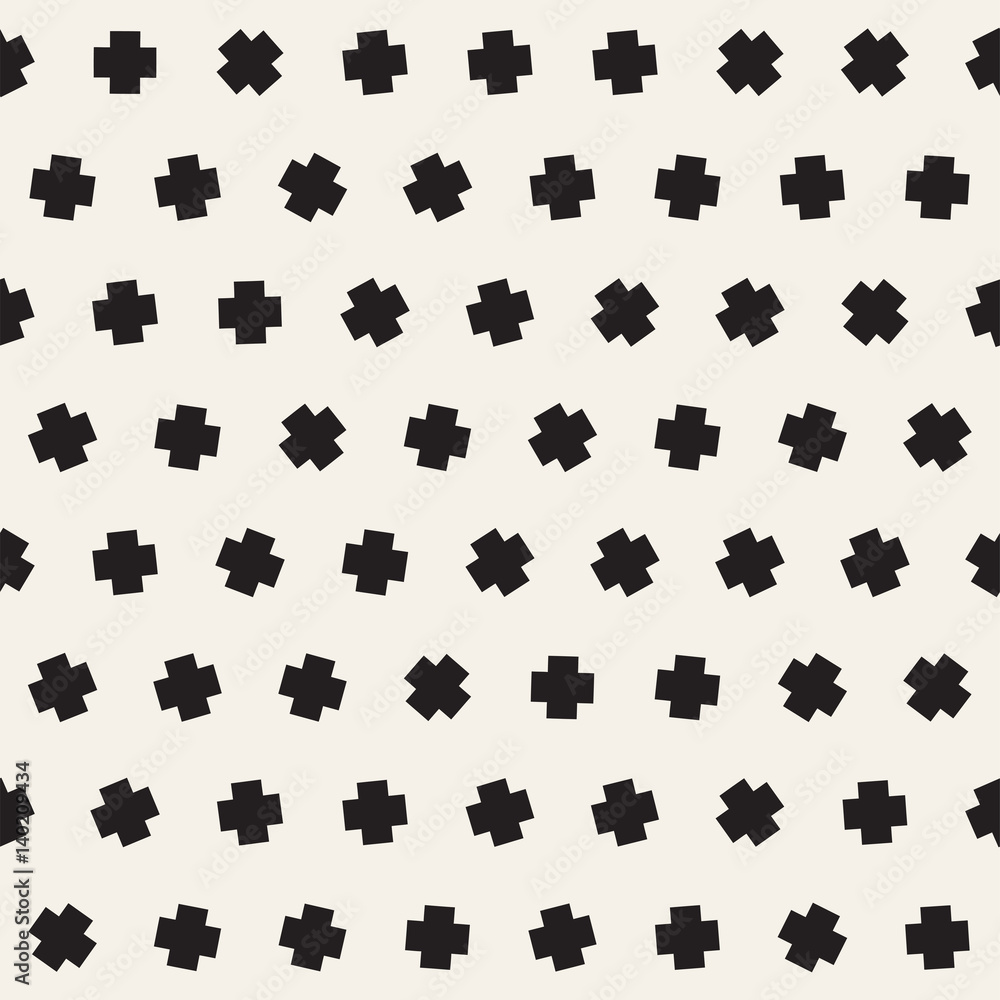 Geometric Scattered Shapes. Vector Seamless Black and White Pattern Geometric Scattered Shapes. Vector Seamless Black and White Pattern