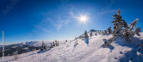 Fototapeta Naklejka Na Ścianę i Meble -  Panoramic view of a Karkonosze mountains