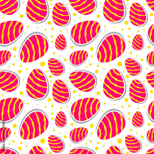 Vector Easter Seamless Pattern with Colorful Eggs