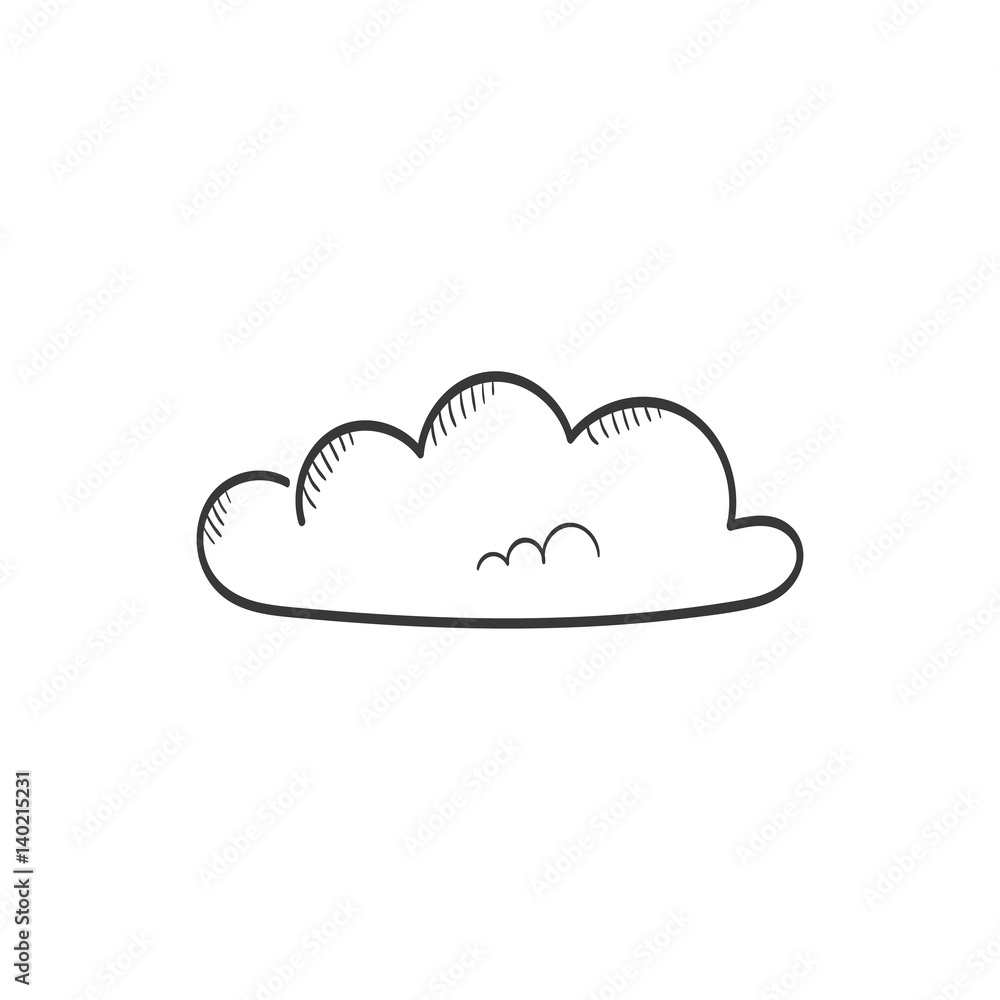 Fototapeta premium Cloud sketch vector icon