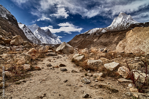 Country road in the mountains. Himalayas. India.