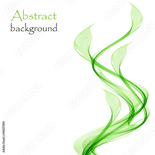 Abstract background with green waves