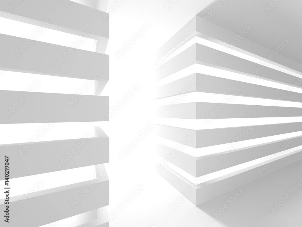 White empty interior. Abstract architecture background White empty interior. Abstract architecture background