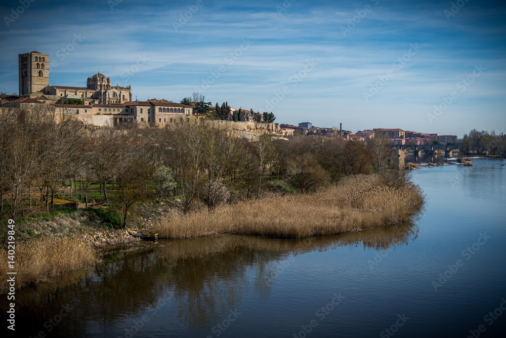 Zamora catedral panorámica ciudad con el río Duero