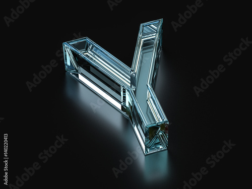 Glass letter Y