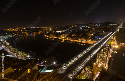 Scenic Porto city during night time