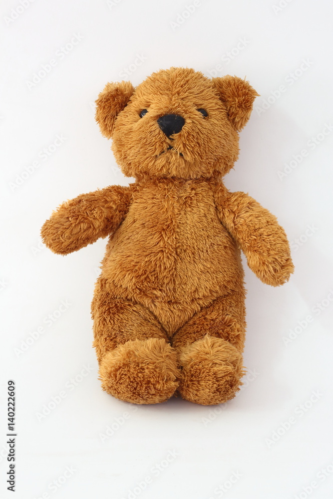 Obraz premium Brown teddy bear on a white background.