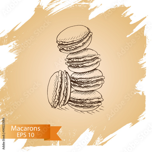 Vector illustration sketch macaron