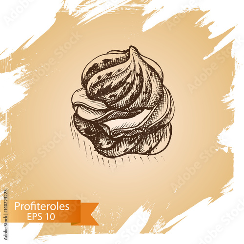 Vector illustration sketch eclair.