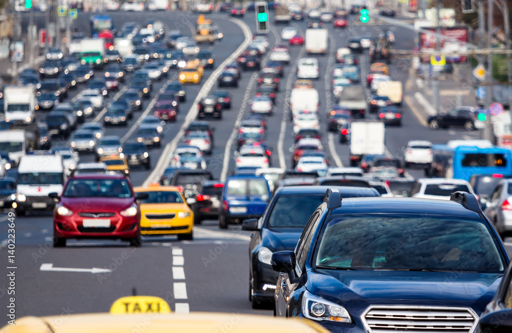 Fototapeta premium Traffic on the city highway