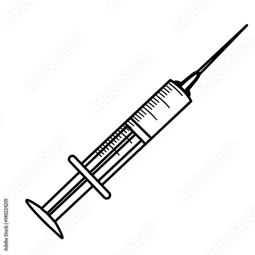 silhouette syringe with blood icon, vector illustraction design