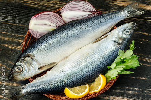 Salted herring with onion and celery