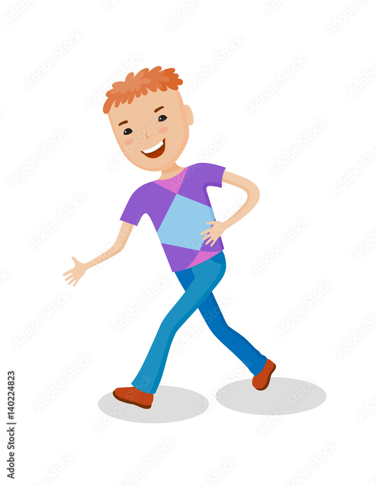 Illustration featuring playing little boy Illustration featuring playing little boy