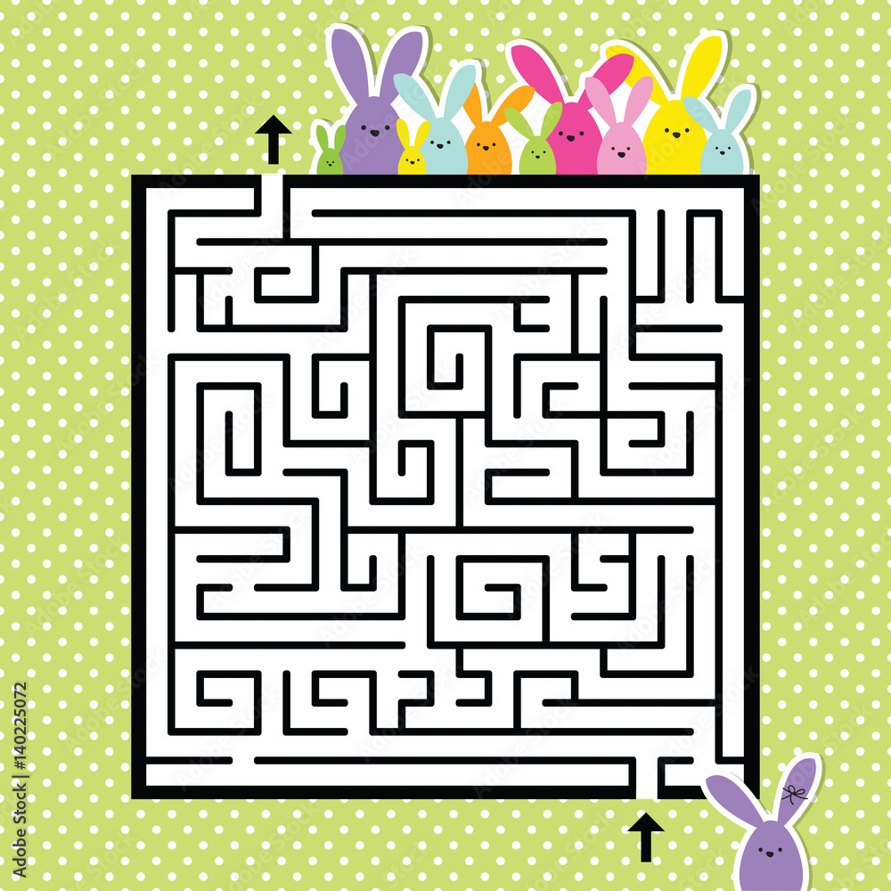 Labyrinth. Easter image. Help to find a correct way home. Design image. Template. Labyrinth. Easter image. Help to find a correct way home. Design image. Template.