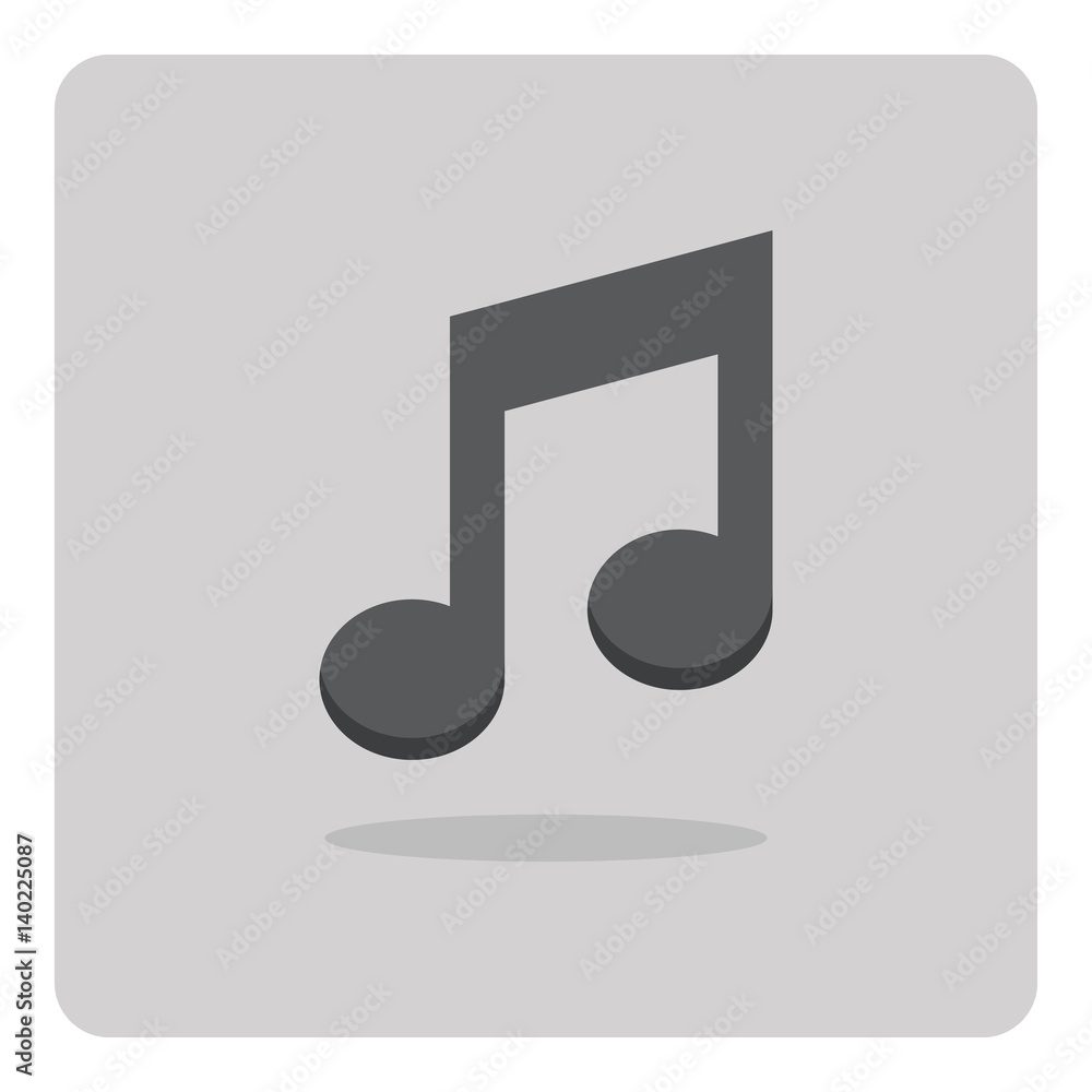 Vector of flat icon, Music note on isolated background Vector of flat icon, Music note on isolated background