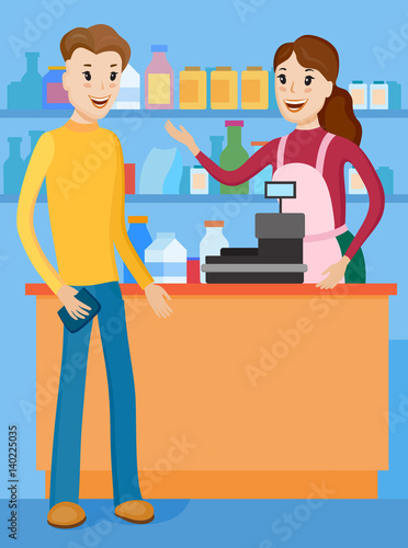 Meet the seller with the buyer for the store counter