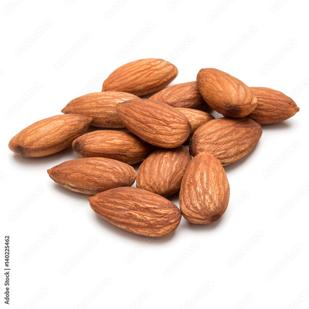almond nuts isolated on white background close up almond nuts isolated on white background close up
