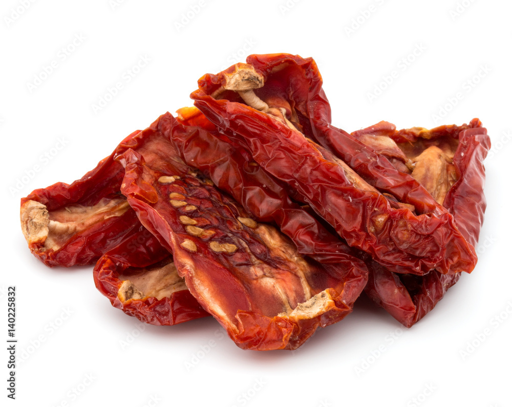 Dried tomatoes isolated on white background cutout Dried tomatoes isolated on white background cutout