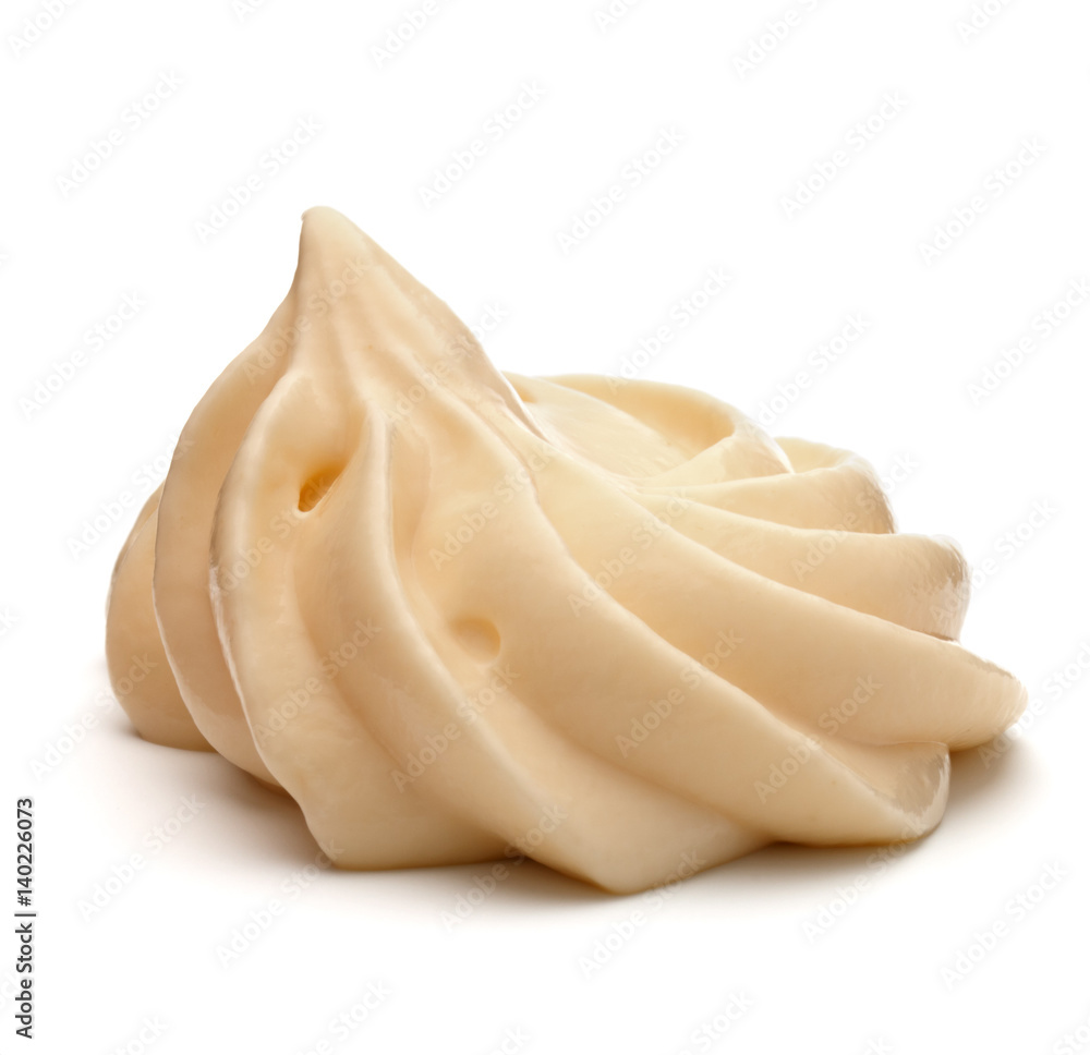 Obraz premium Mayonnaise swirl isolated on white background cutout