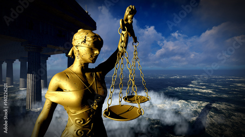 Canvas Print Themis in court 3d illustration