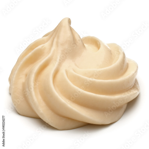 Mayonnaise swirl isolated on white background cutout