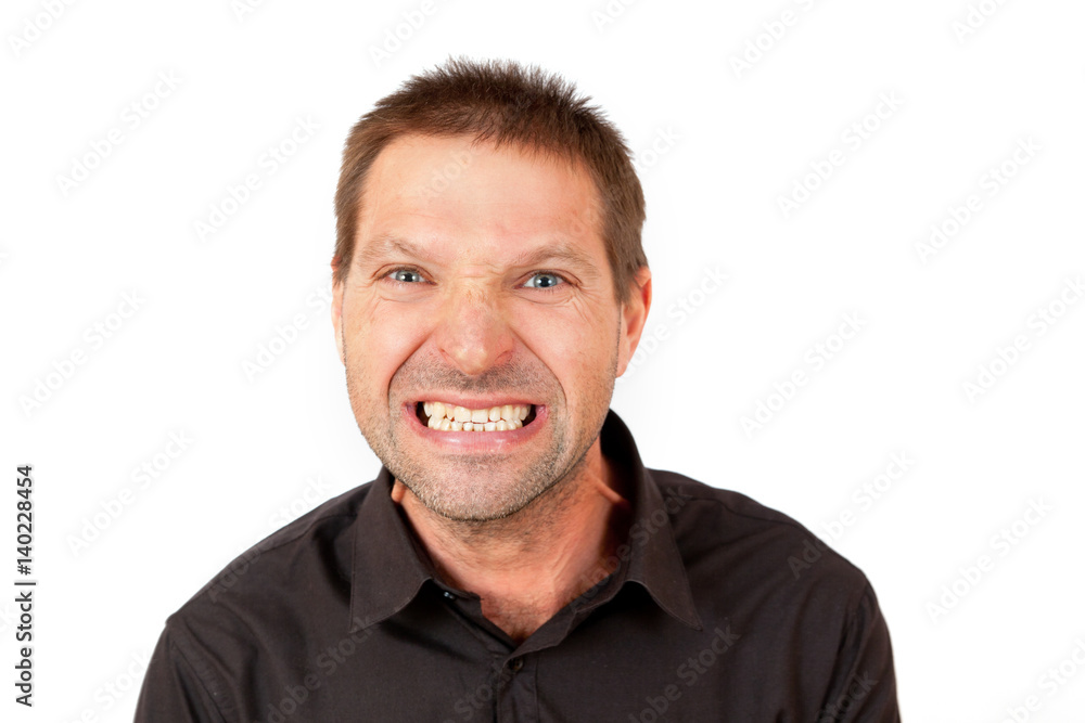 The young man is very angry The young man is very angry