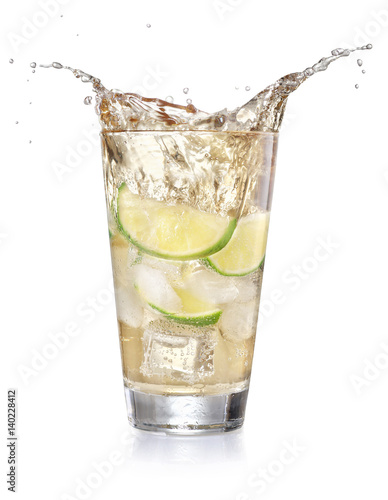 iced lemonade soda in a glass