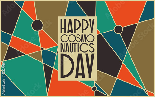 Happy cosmonautics day card