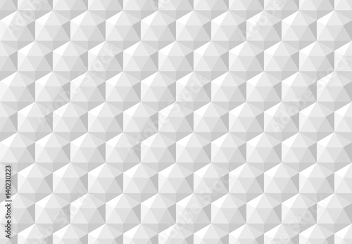 White abstract seamless pattern with geometric hexagonal cubes