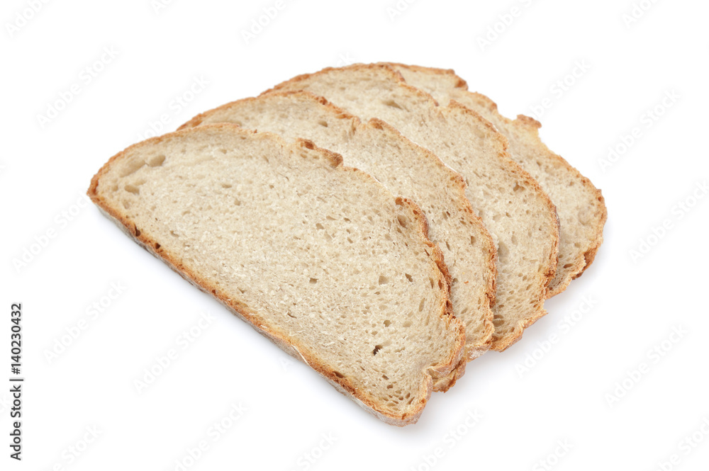 Sliced bread isolated on white background. 
