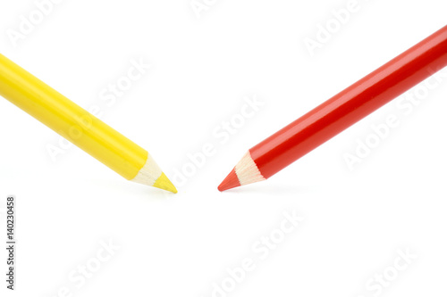 Colored pencils isolated on white background. 