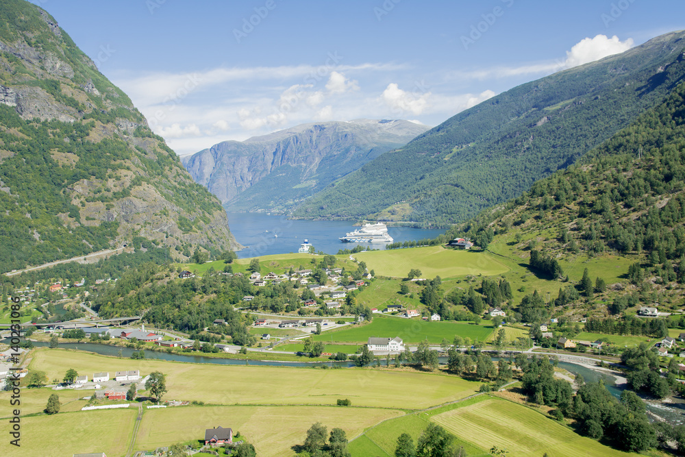 Panoramic view of the Norwegian fjords