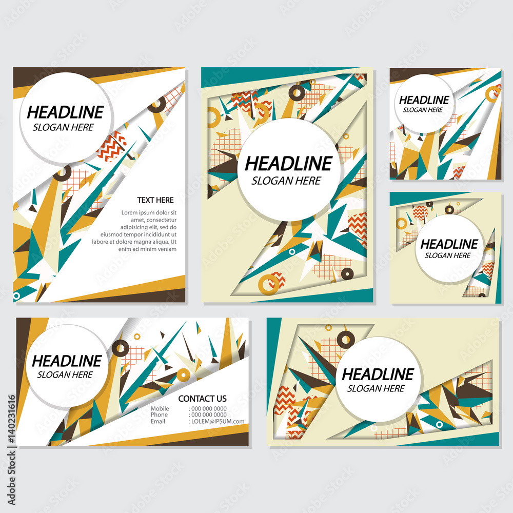 Obraz premium Low Poly Flyer style background Design Template