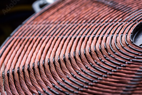 Fotografía Induction heater copper coil closeup