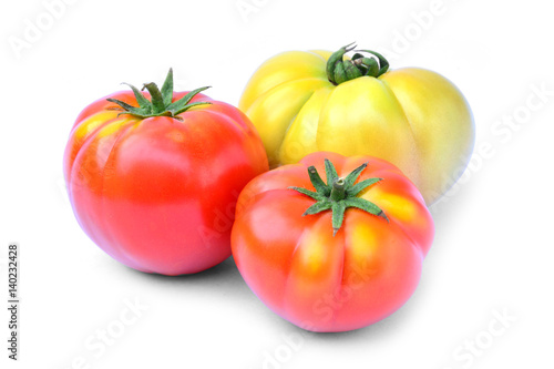 Wallpaper Mural Fresh red and yellow tomato isolated on white background Torontodigital.ca