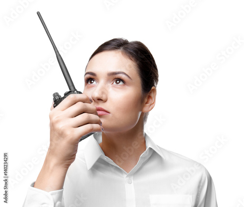 Female security guard on wh...