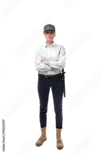 Female security guard on wh...