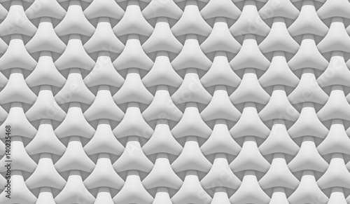 Fototapeta Naklejka Na Ścianę i Meble -  White shaded abstract geometric pattern. 3D rendering background.