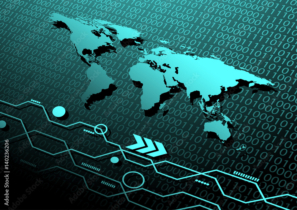 Vecteur Stock Digital technology with world map concept design some ...